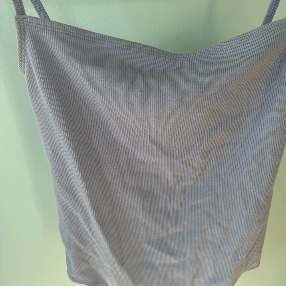 Abercrombie Soft A&F Rib Stretch Baby Blue Twist Back Thong Bodysuit Size L - Picture 5 of 8